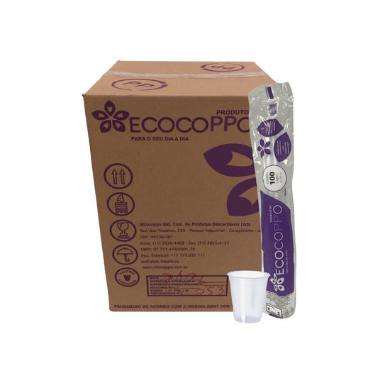 Copo de 180ml PP Transparente ABNT 2012 Ecocoppo com 2.500 unidades - e - dona
