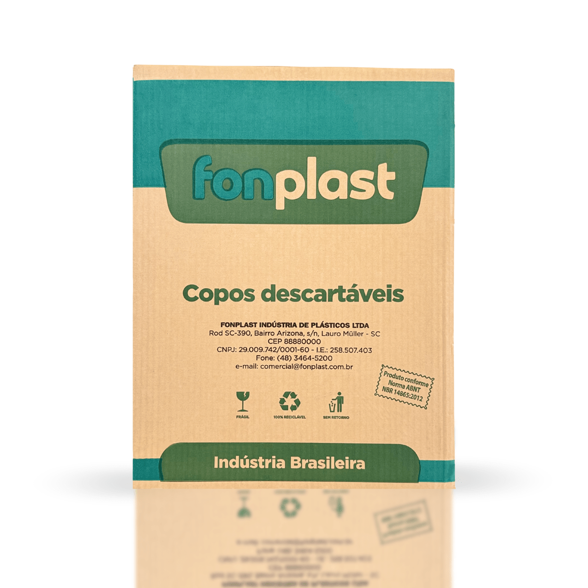 Copo de 180ml Transparente ABNT Fonplast com 2.500 unidades - e - dona