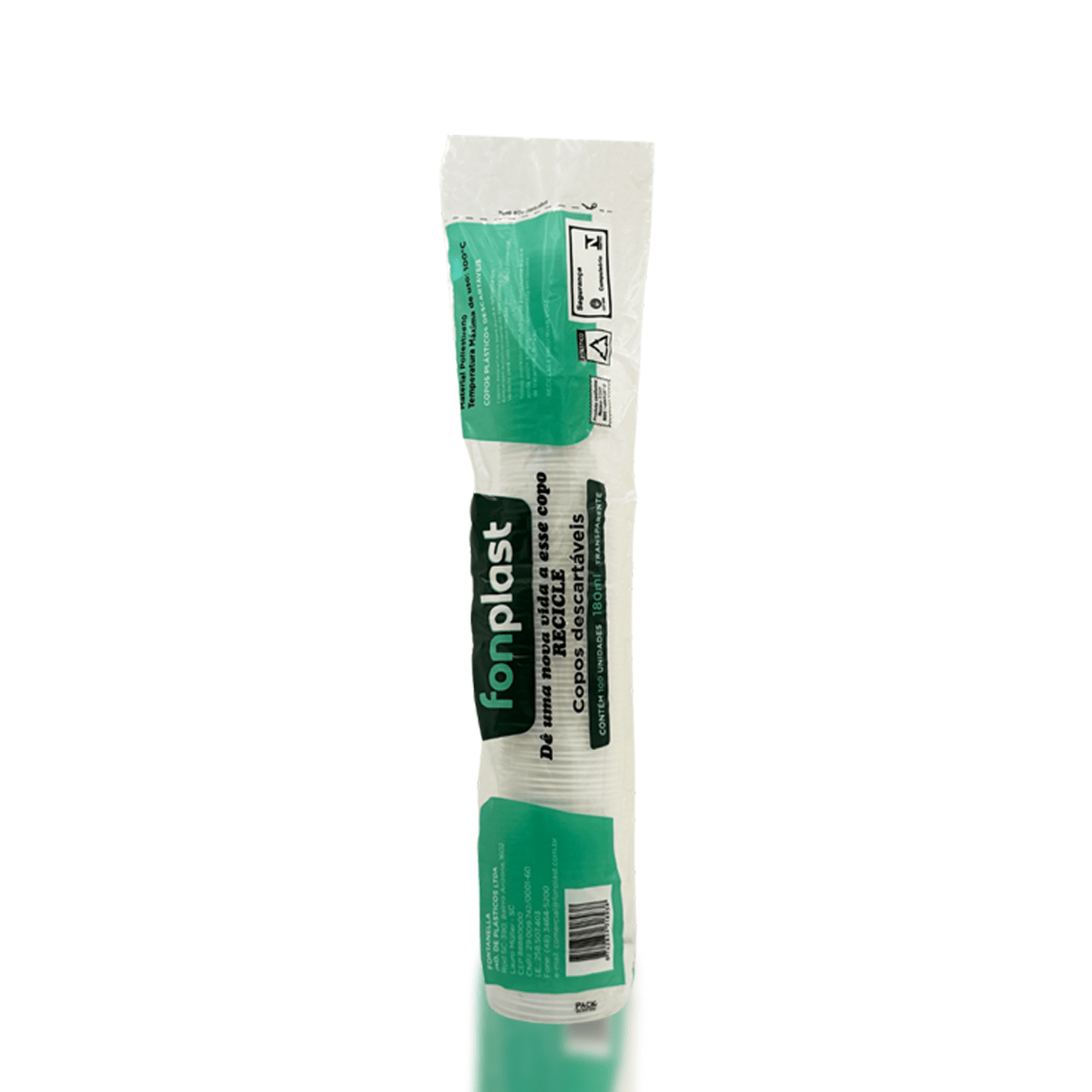 Copo de 180ml Transparente ABNT Fonplast com 2.500 unidades - e - dona