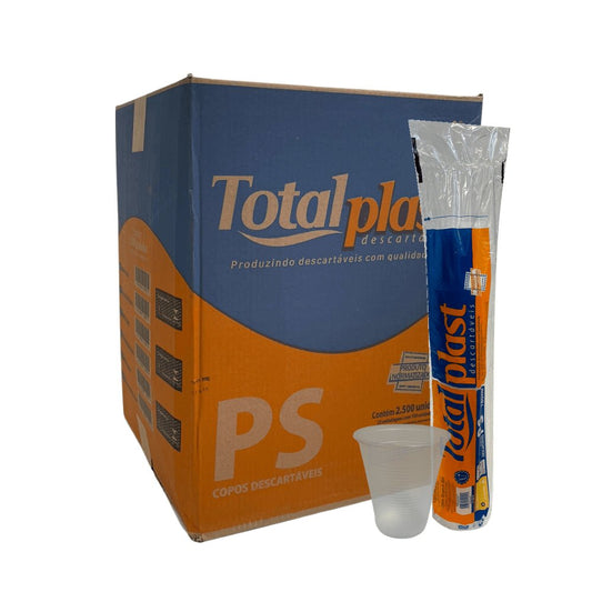 Copo de 180ml Transparente PS Totalplast com 2.500 unidades - e - dona