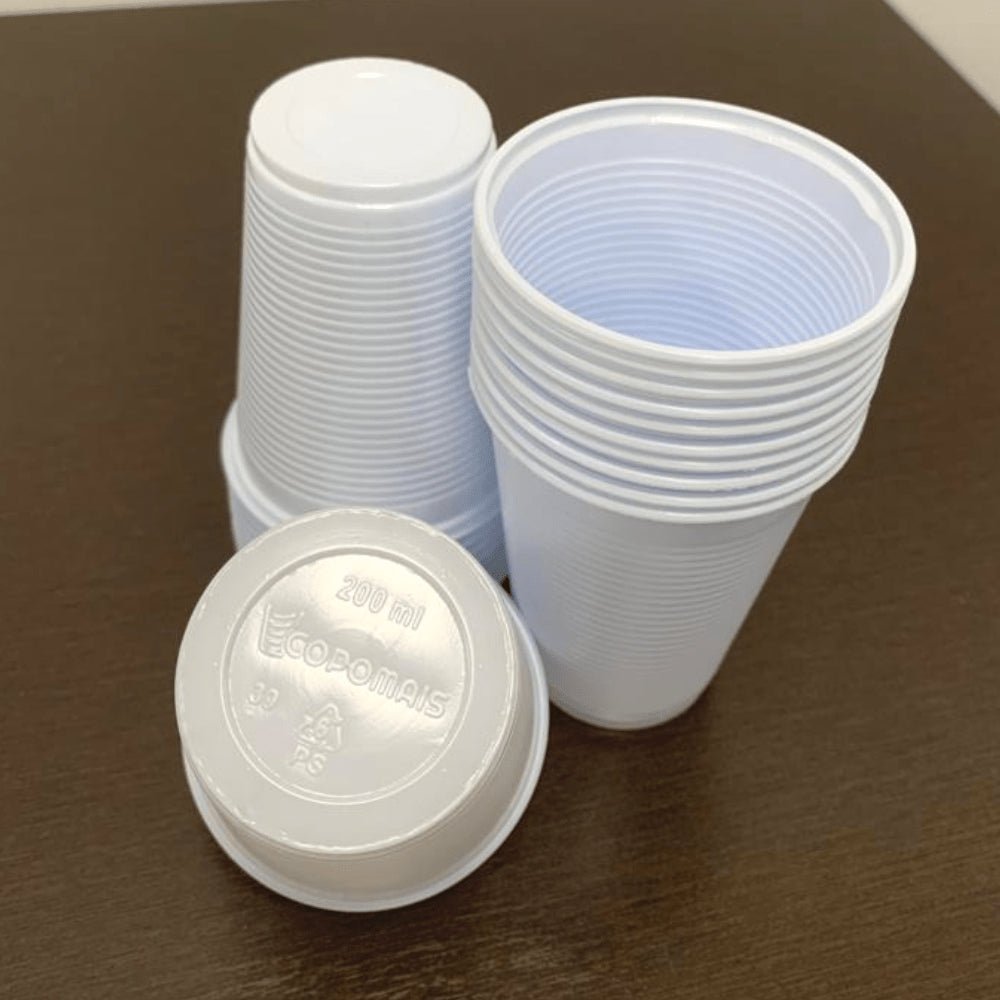 Copo de 200ml Branco PS ABNT 2012 Copomais com 2.500 unidades - e - dona
