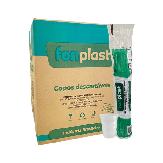 Copo de 200ml Branco PS Fonplast com 2.500 unidades - e - dona