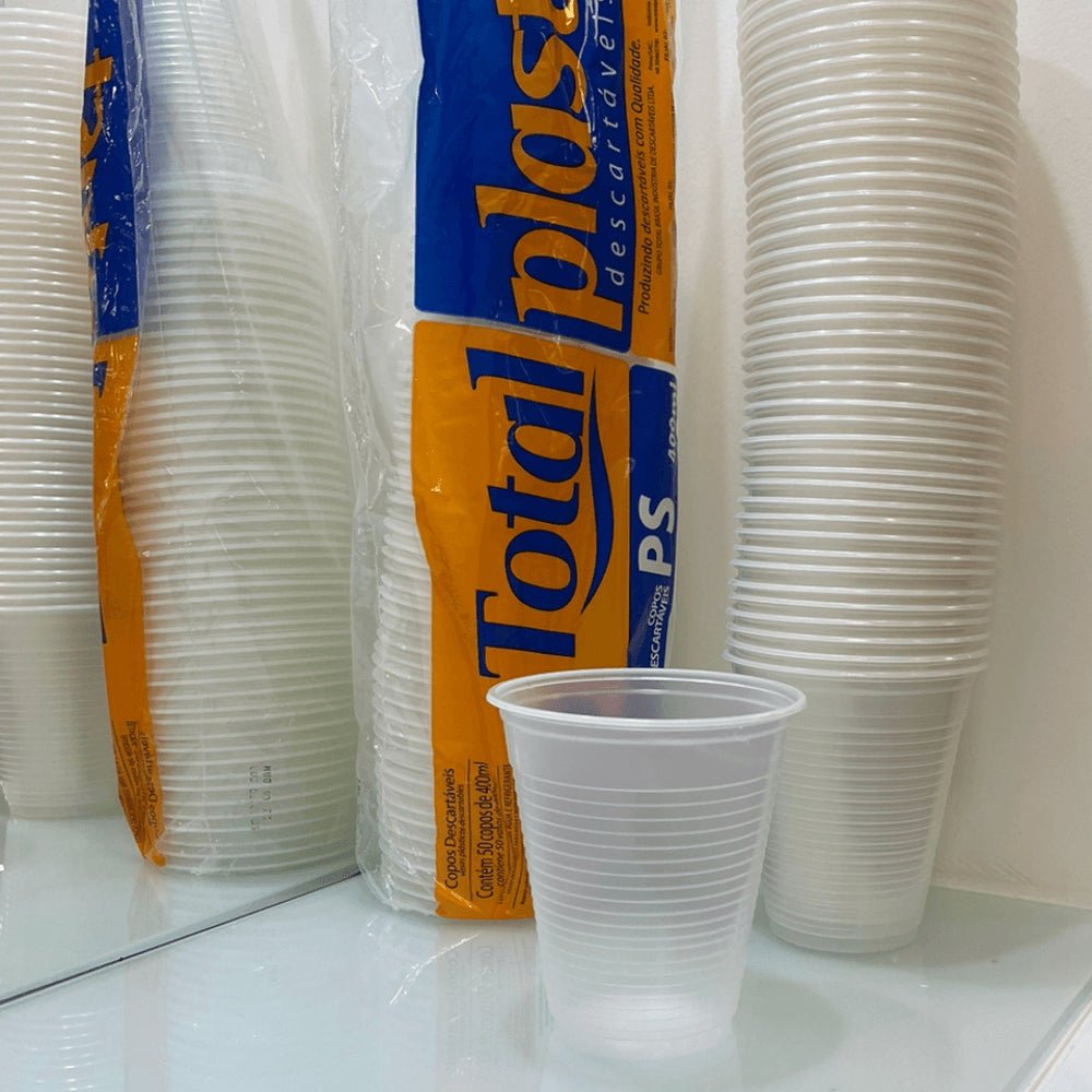 Copo de 400ml Transparente PS Totalplast com 1.000 unidades - e - dona