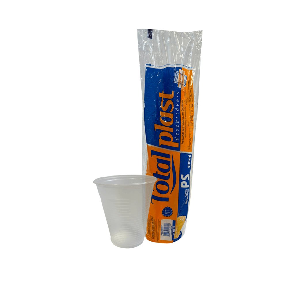 Copo de 400ml Transparente PS Totalplast com 1.000 unidades - e - dona