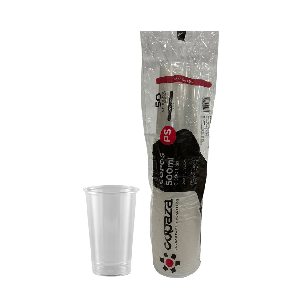 Copo de 500ml Liso Translúcido ABNT 2002 Copaza com 1.000 unidades - e - dona
