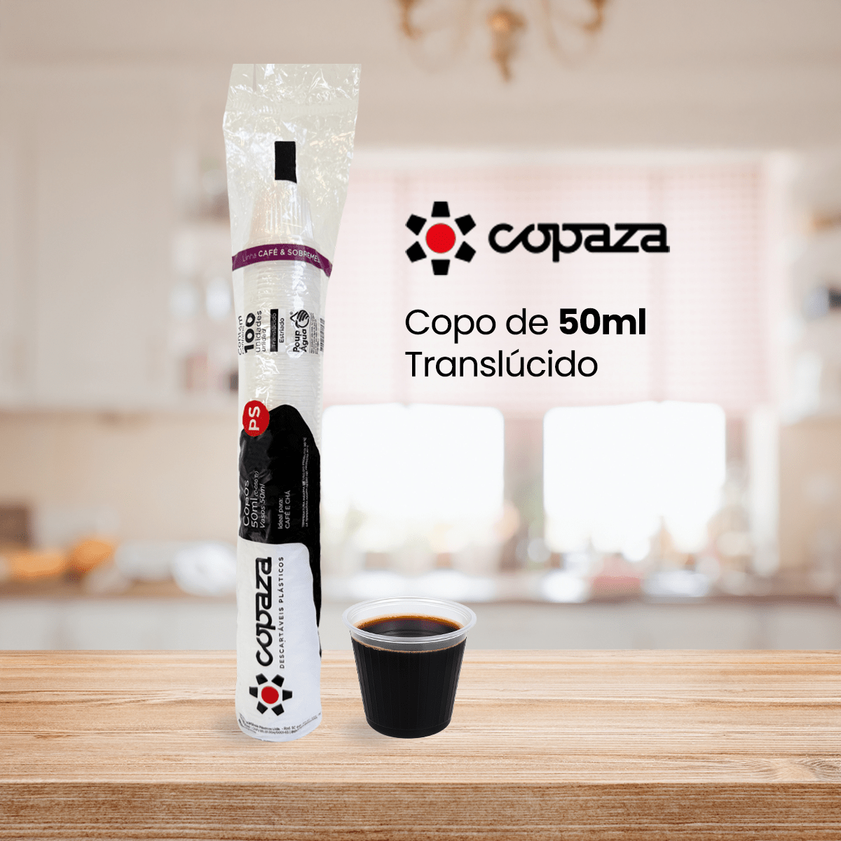 Copo de 50ml Translúcido ABNT 2002 Copaza com 5.000 unidades - e - dona
