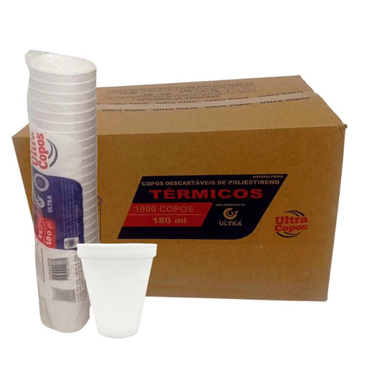 Copo de isopor Térmico 180ml Linha Replast Ultra com 1.000 Unidades - e - dona