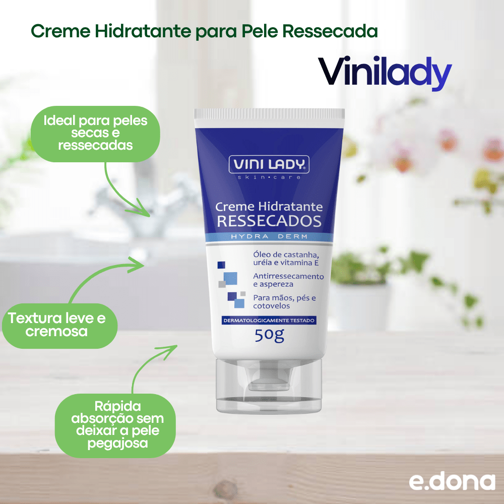 Creme Hidratante para Pele Ressecada 50g Vinilady - e - dona