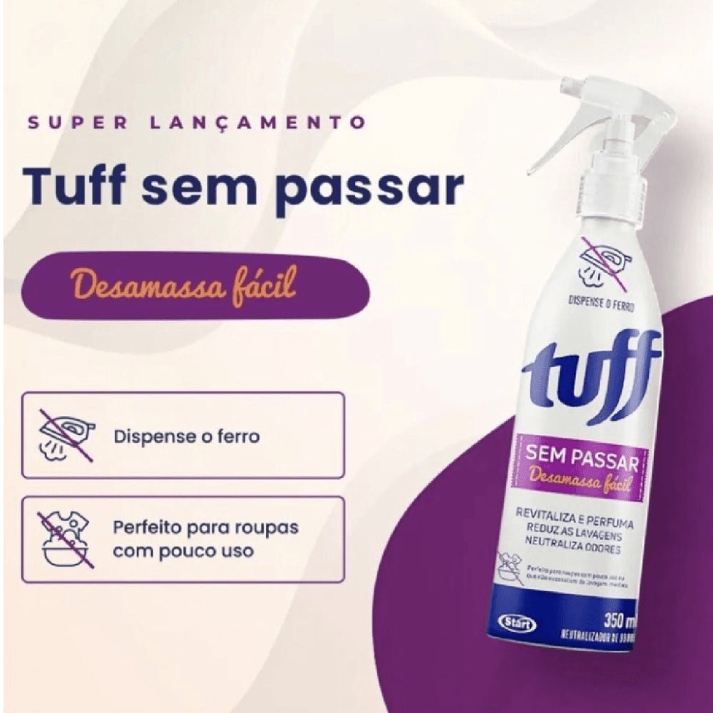 Desamassa fácil Tuff Start 350ml Ideal para perfumar e tirar amassados de roupa - e - dona