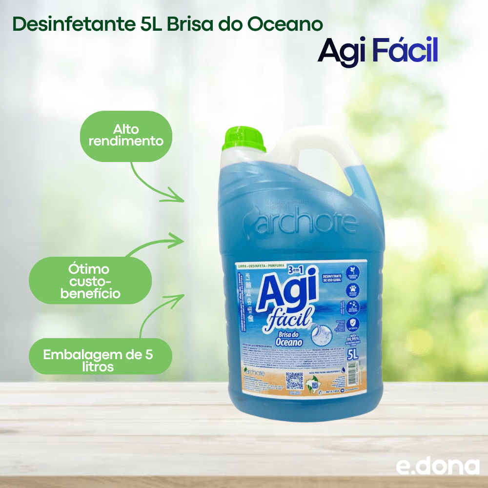 Desinfetante 5L Brisa do Oceano Agi Fácil - e - dona
