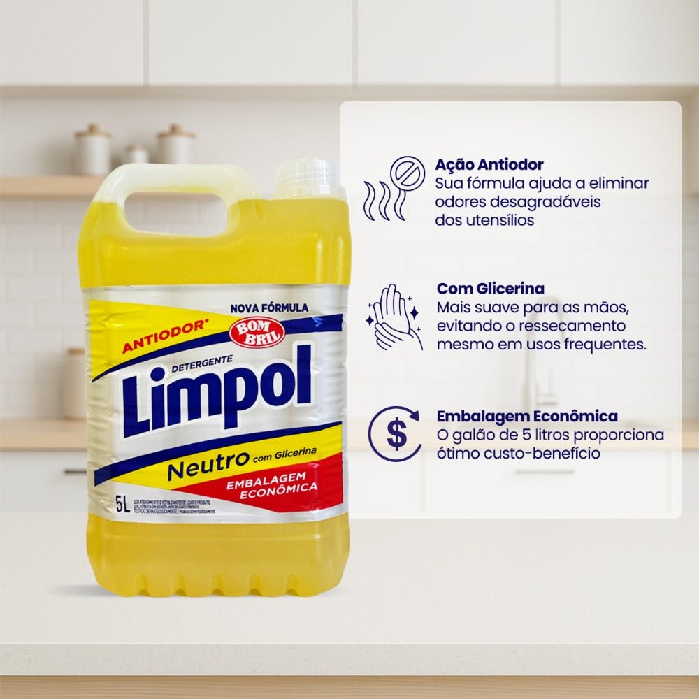 Detergente Neutro com Glicerina Limpol 5 litros - e - dona