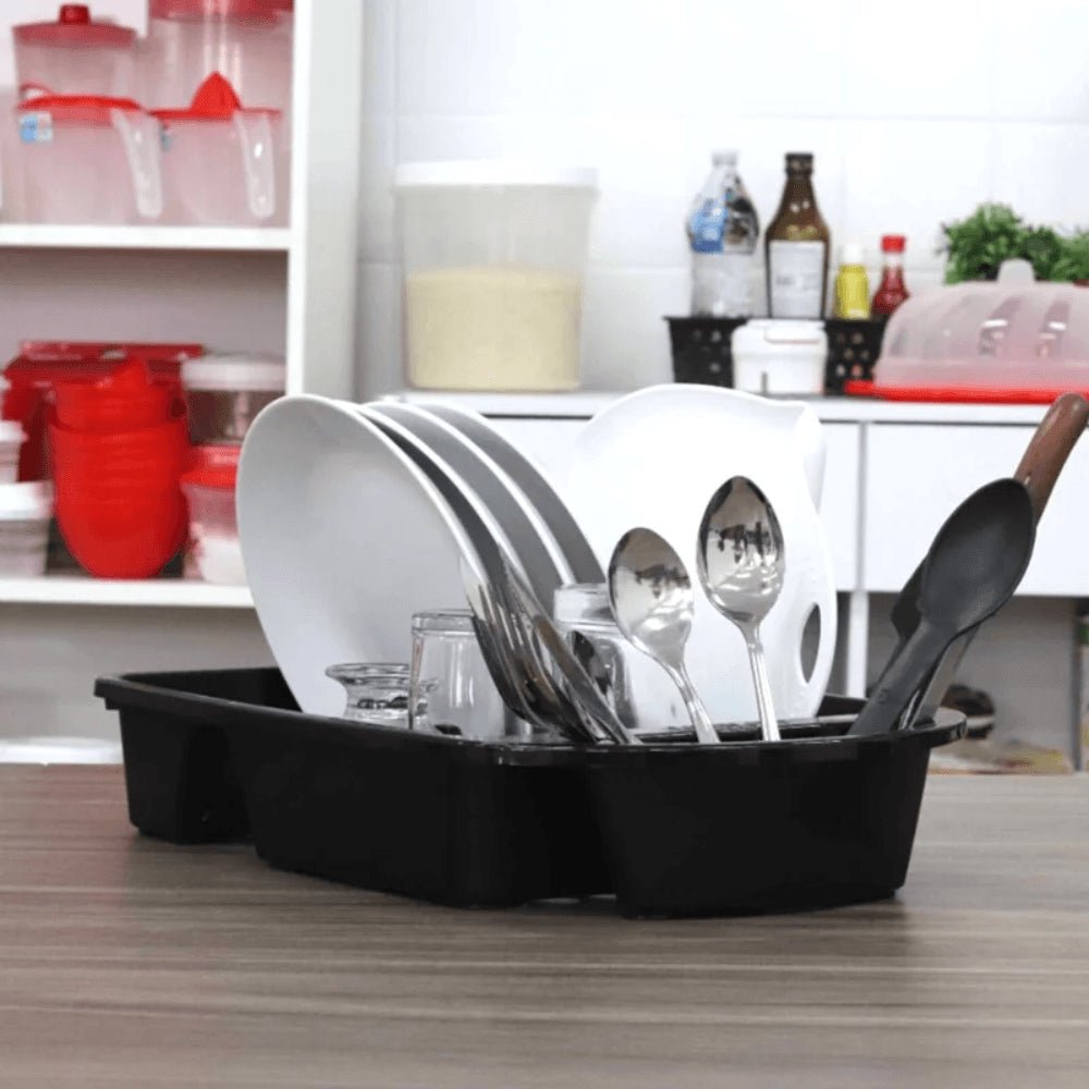 Escorredor Plástico de Louças Preto Uninjet - e - dona