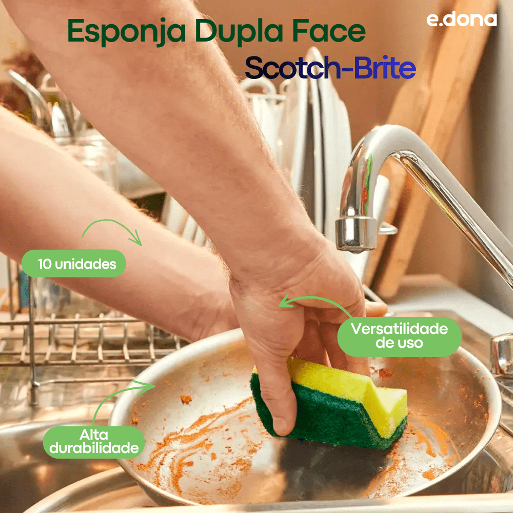Esponja Dupla Face Scotch - Brite - 10 Unidades - e - dona
