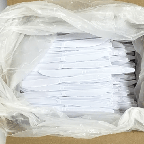 Faca para Refeição 18cm Reforçada Branca Mexa Bem com 500 un - e - dona
