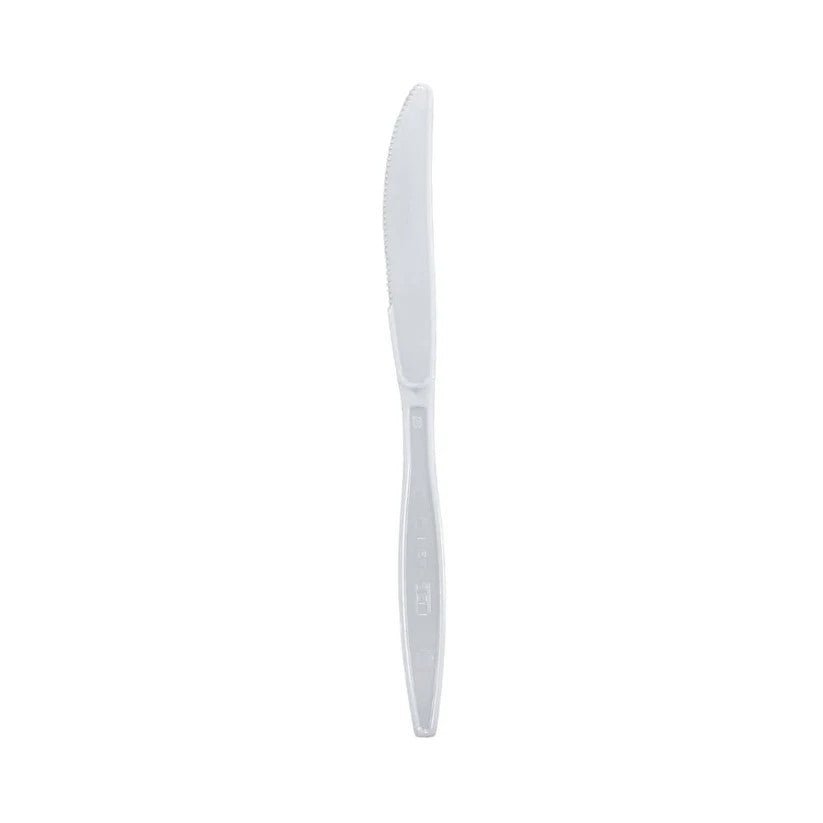 Faca para Refeição Reforçada 17,7cm Cristal Branca Mexa Bem com 50 unidades - e - dona