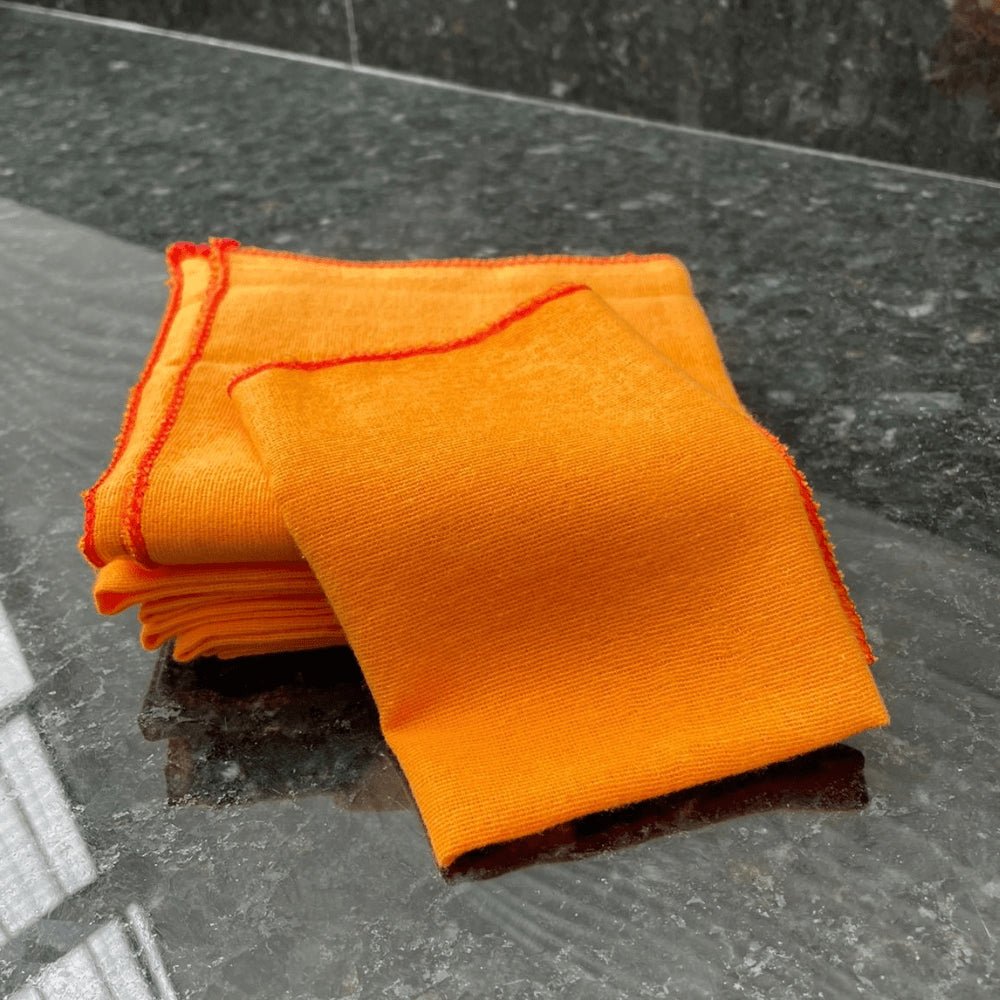Flanela Laranja Caebi 28x28 com 12 unidades - e - dona