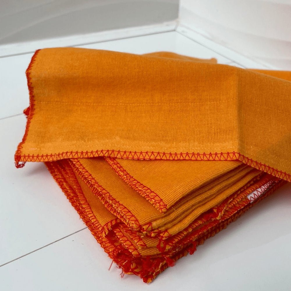 Flanela Laranja Caebi 28x28 com 12 unidades - e - dona