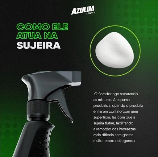 Flotador limpeza pesada Azulim 500ml para tecidos, graxas, ceras e etc - e - dona