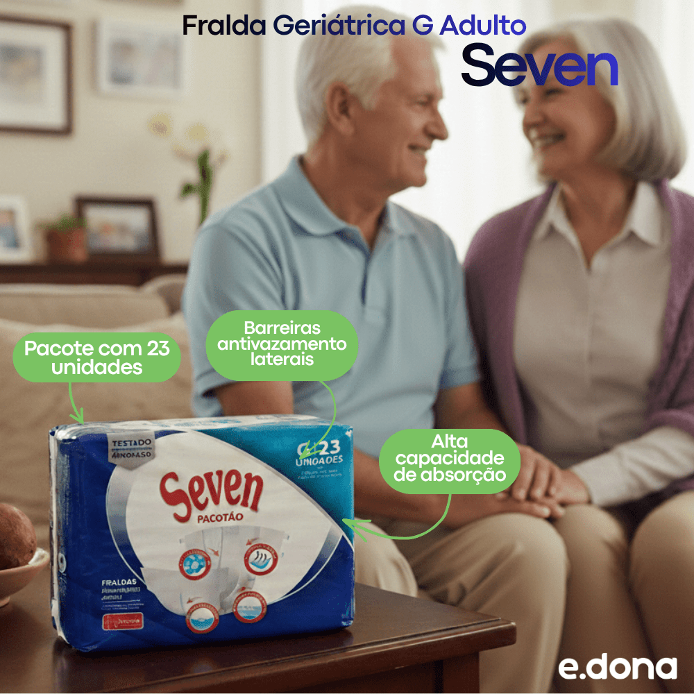 Fralda Geriátrica G Adulto com 23 Unidades Seven - e - dona