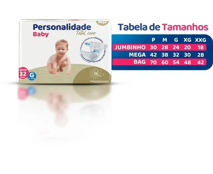 Fralda Personalidade Babytotal Care c/ 42 Unidades Tamanho XXG - e - dona