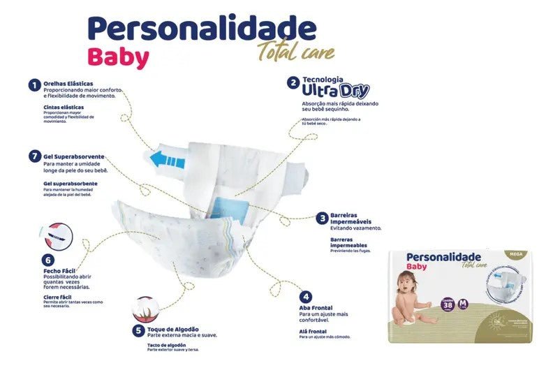 Fralda Personalidade Babytotal Care c/ 42 Unidades Tamanho XXG - e - dona