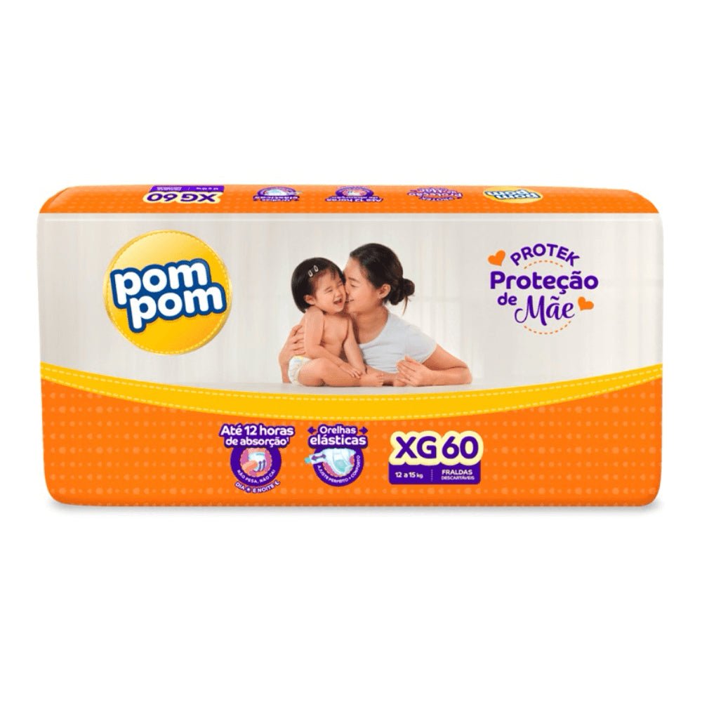 Fralda Pom Pom Protek XG com 60 unidades - 12 a 15kg - e - dona