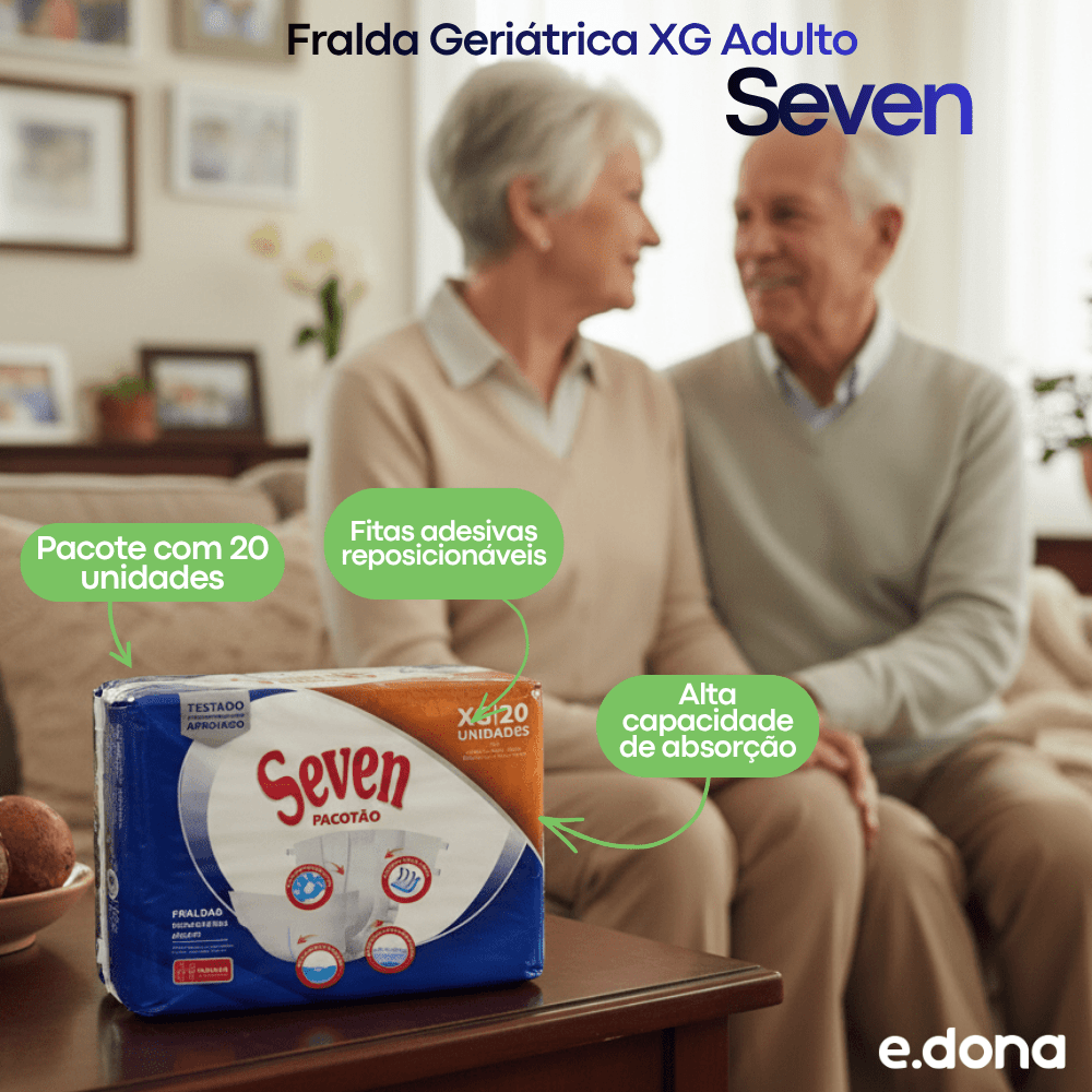Fralda Seven Geriátrica Seven XG Adulto com 20 Unidades - e - dona