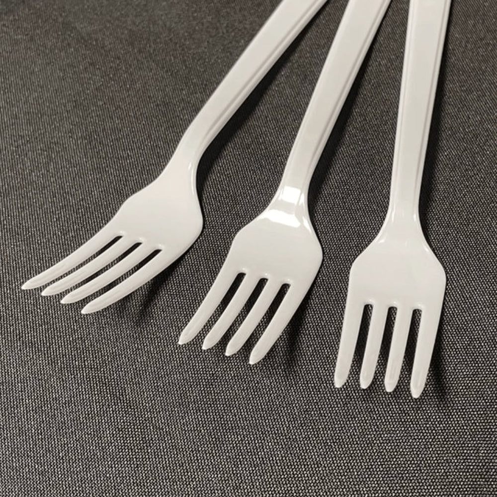 Garfo para Refeição 17,5cm Branco Reforçado Biodegradável Goldenplast com 50 unidades - e - dona