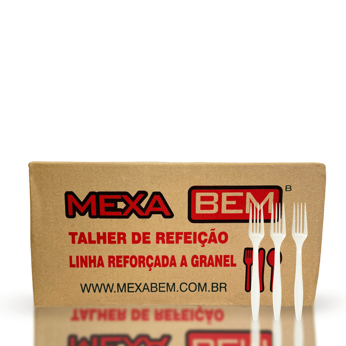 Garfo para Refeição 17,7cm Reforçada Branca Mexa Bem a granel com 500 unidades - e - dona