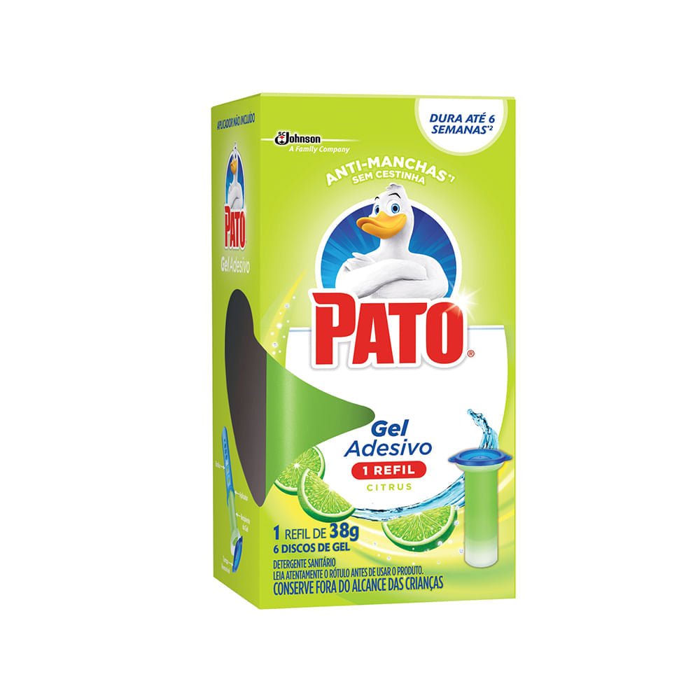 Gel Adesivo Sanitário Citrus Refil Pato 38g com 6 aplicações - e - dona