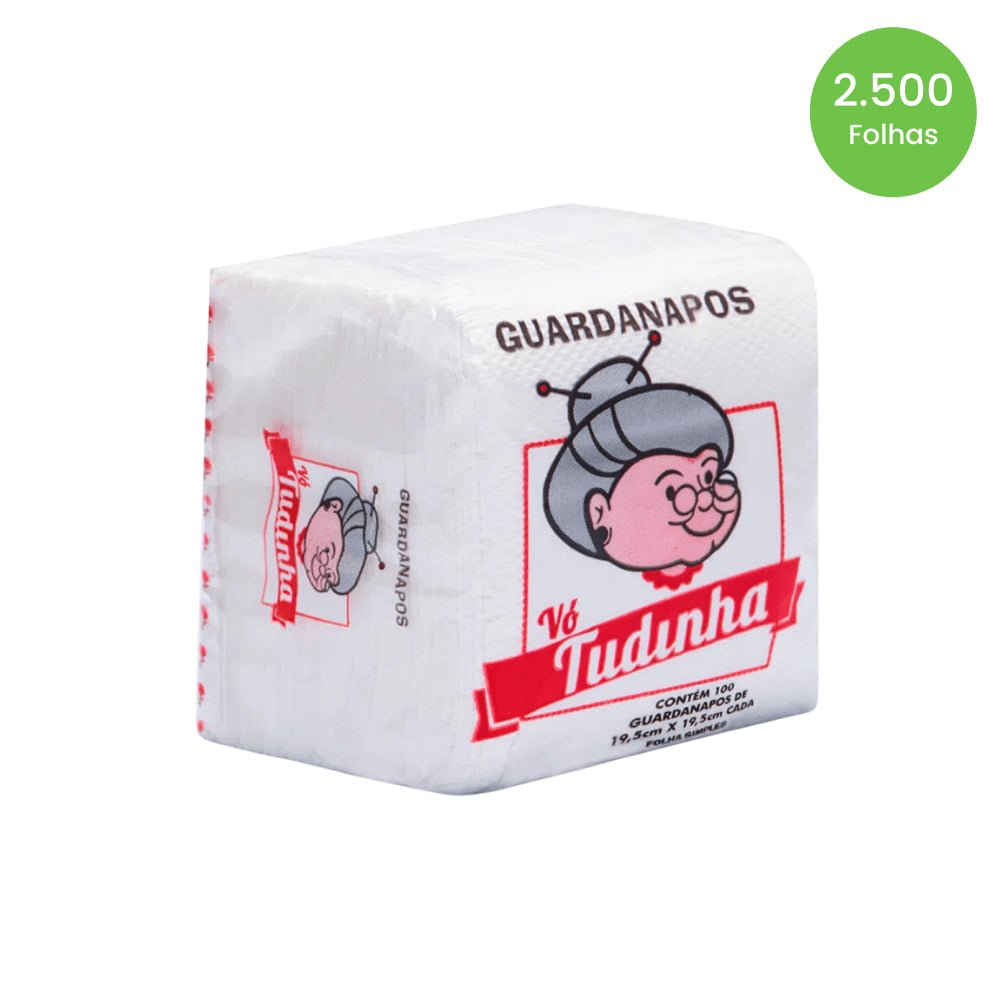 Guardanapo 19,5x19,5cm Vó Tudinha Folha Simples com 2.500 folhas - e - dona