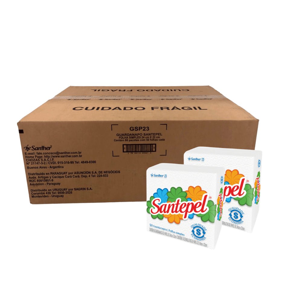Guardanapo 24x22cm folha simples Santepel com 4.000 folhas - e - dona