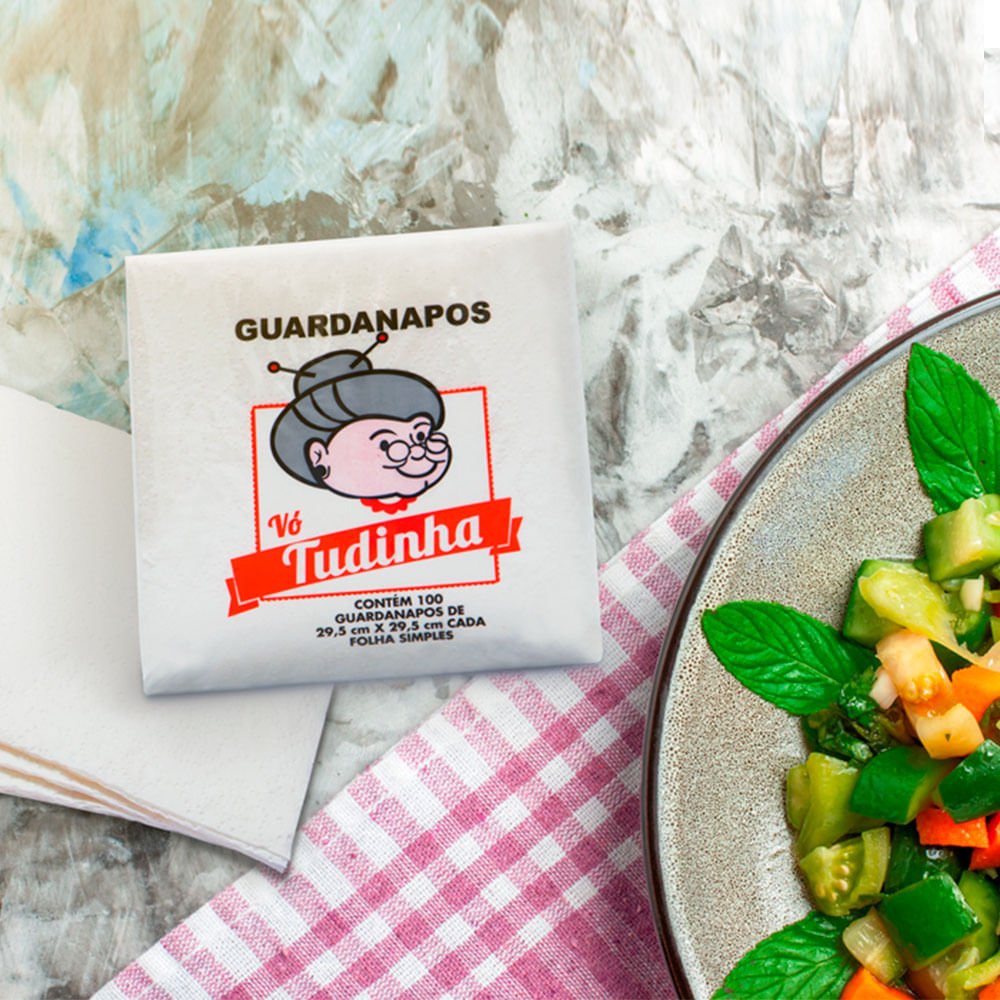 Guardanapo 29,5x29,5cm folha simples Vó tudinha com 1.200 folhas - e - dona