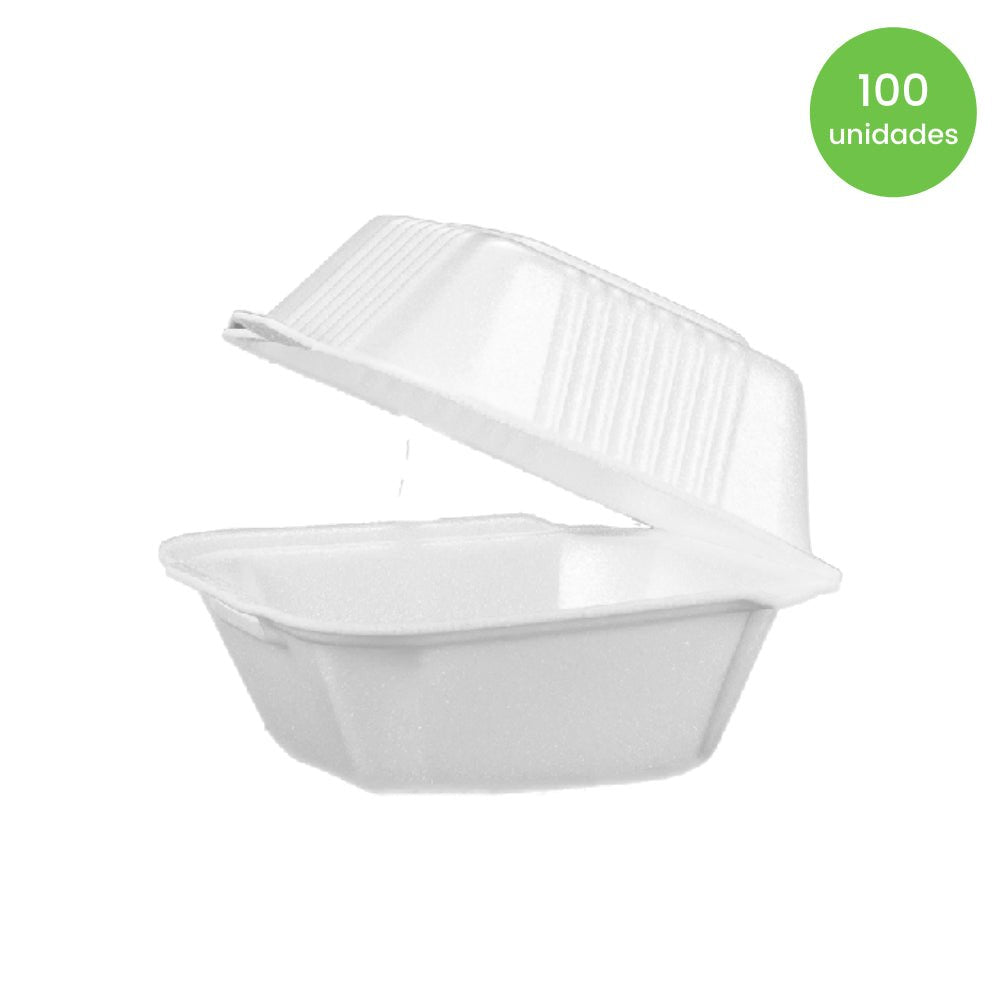 Hamburgueira de Isopor Ultratherm H01 com 100 unidades - Conservação Térmica e Praticidade para Lanches - e - dona