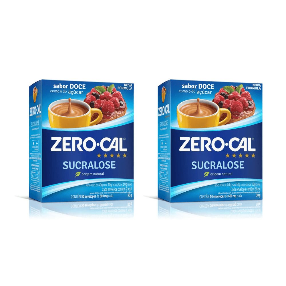 Kit 2 Adoçantes em Pó Zero Cal Sucralose com 50 sachês 0,6g - e - dona
