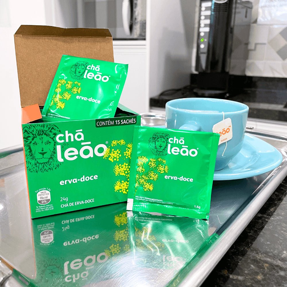 Kit 2 Chás Leão Fuze Erva doce com 15 sachês - e - dona