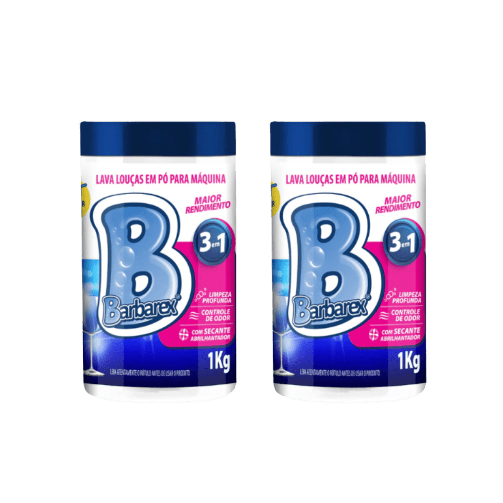 Kit 2 Detergentes em Pó Lava - Louças Barbarex 1kg Cada - e - dona