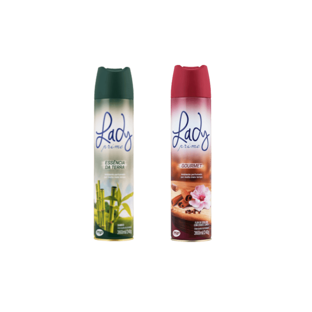 Kit 2 Odorizadores Lady Prime Bamboo + Cereja e Canela 360ml Cada - e - dona