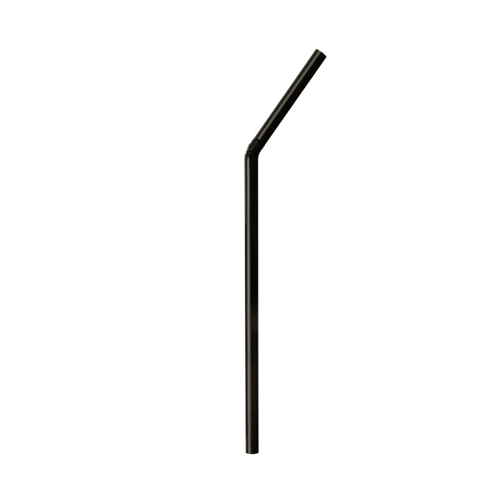 Kit 2 Pacotes de Canudos Flexível Sachê Preto 6mm Strawplast com 100 unidades - e - dona
