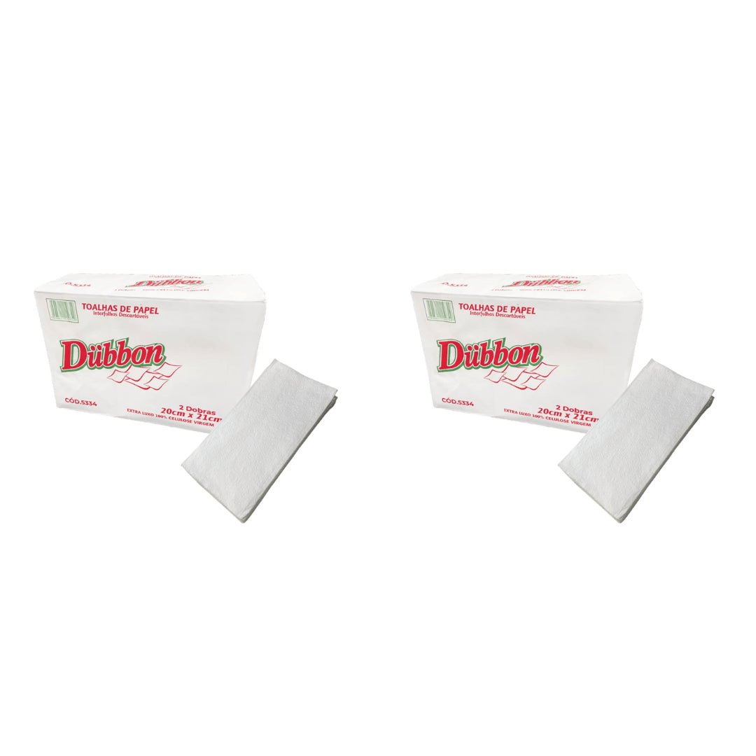Kit 2 Pacotes de Papel Interfolha 100% Celulose 20x21 2 Dobras folha simples Dubbon - 20g - e - dona