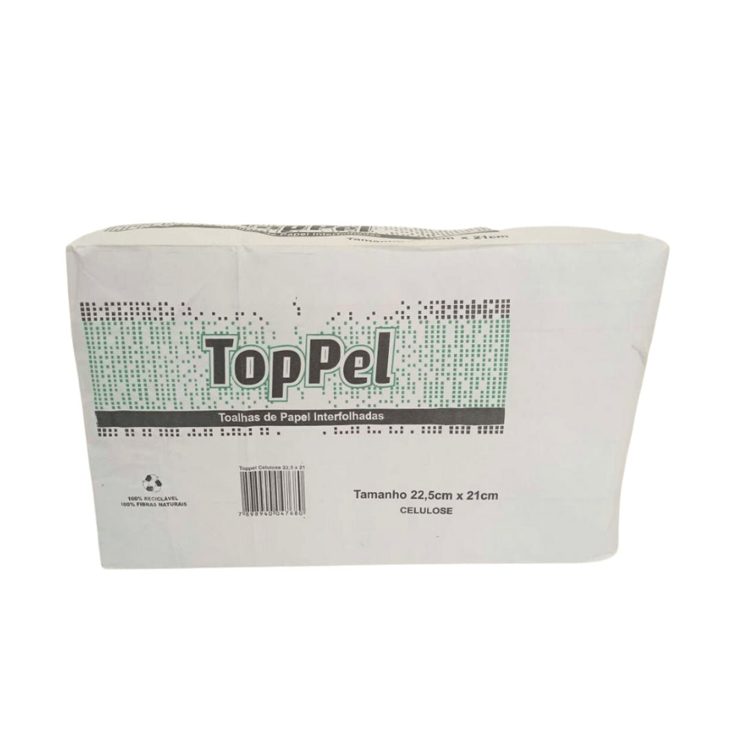 Kit 2 Pacotes de Papel Interfolha 100% celulose 22,5x21cm 2 dobras folha simples Toppel - e - dona