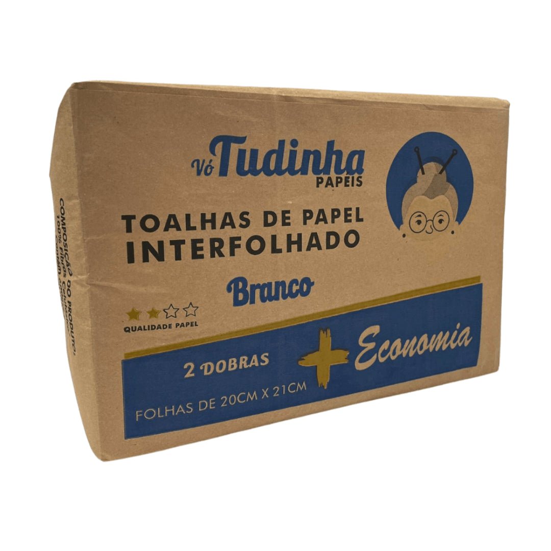 Kit 2 Pacotes de Papel Interfolha Branco Vó Tudinha 20x21 cm e 2 dobras - e - dona