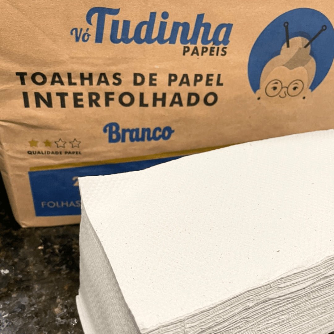 Kit 2 Pacotes de Papel Interfolha Branco Vó Tudinha 20x21 cm e 2 dobras - e - dona