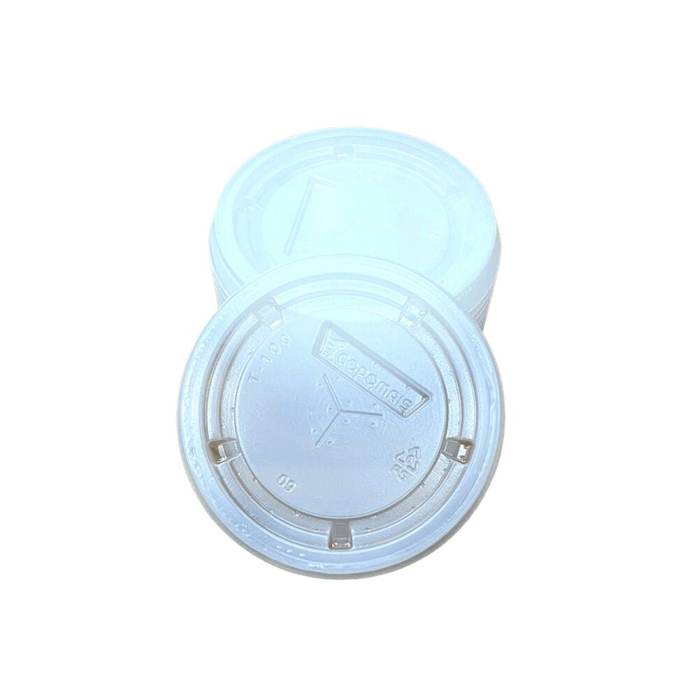 Kit 2 Pacotes de Tampas para Pote de 100ml e copos de 180/200ml branco Copomais com 100 unidades - e - dona