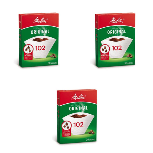 Kit 3 Filtros de Papel Melitta 102 com 30 unidades - e - dona