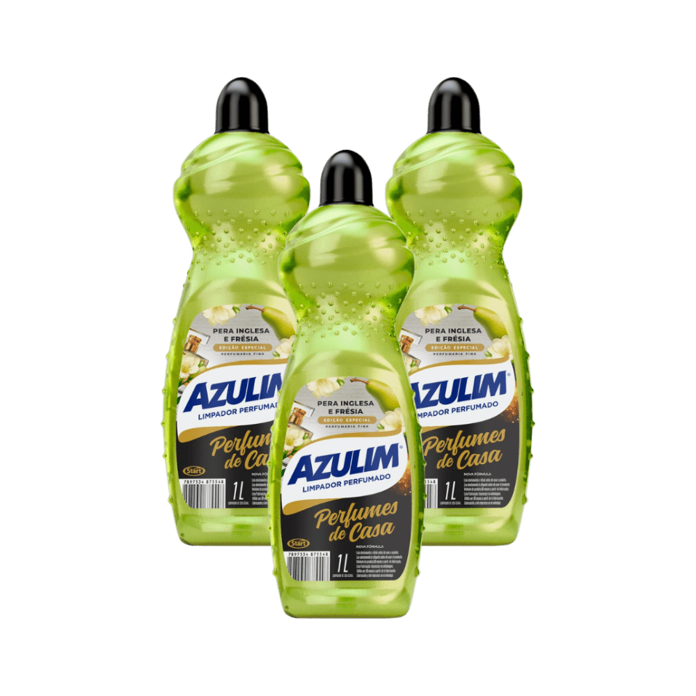 Kit 3 Limpadores Azulim 1 Litro Cada – Pera Inglesa & Frésia - e - dona