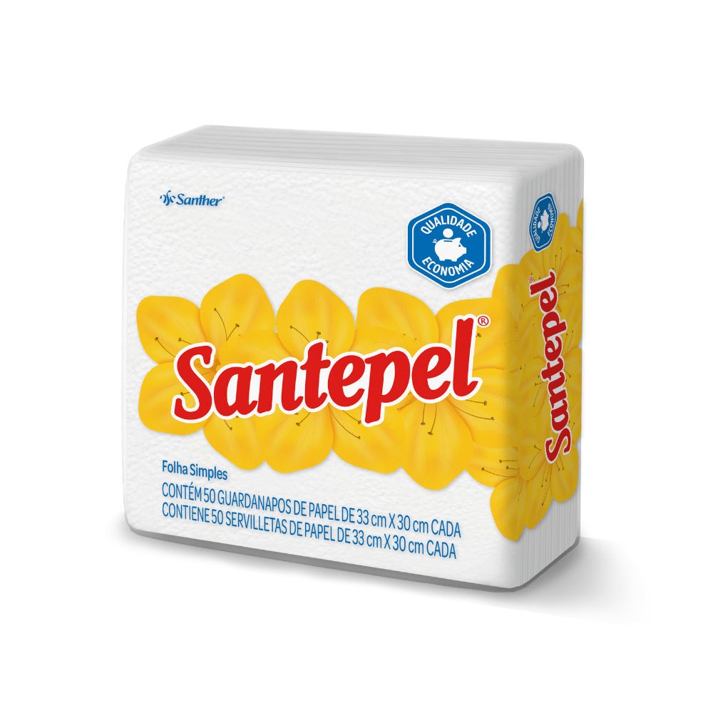 Kit 3 Pacotes de Guardanapo 33x30cm folha simples Santepel com 50 folhas - e - dona
