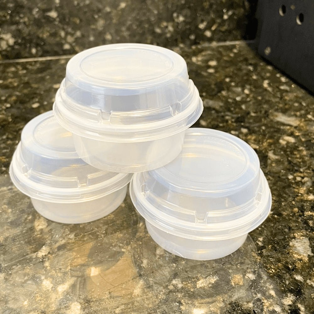 Kit 3 Pacotes de Potes 75 ml P - 03 Translúcido Liso sem Tampa Copaza PS com 50 unidades - e - dona