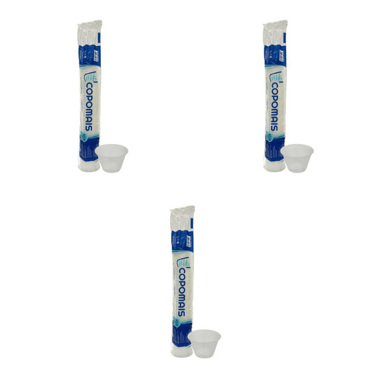 Kit 3 Pacotes de Potes de 100ml Transparente Copomais PS com 100 unidades - e - dona