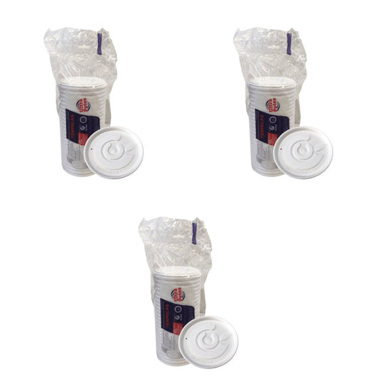 Kit 3 Pacotes de Tampas para potes de isopor 240/300/360/480ml Ultratherm com 25 unidades - e - dona